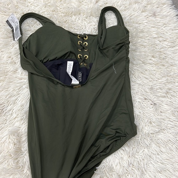 LAUREN RALPH LAUREN Plus Size Lace-Up One-Piece Swimsuit - Picture 7 of 8